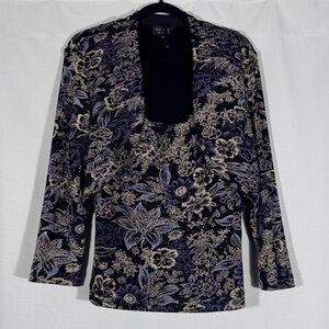 Vintage Xscape Floral Sparkly 2 Piece Tank & Shrug Set